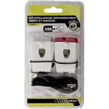 Produit Kit d clairage rechargeable usb avant et arriere  