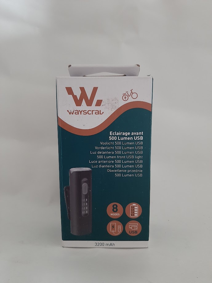 Produit Wayscral Éclairage Avant Vélo 500 Lumens USB